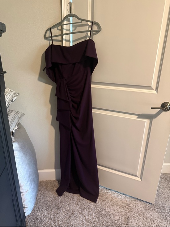 Xscape Dresses & Skirts - Xscape Off of the Shoulder Plum Evening Gown